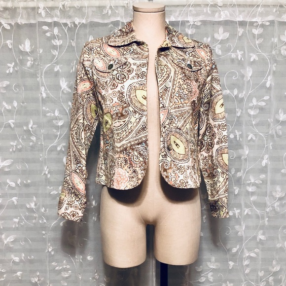 Ruby Rd Pastel Printed Crop Jacket - Picture 2 of 8